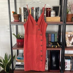 Rust Orange Linen Sundress